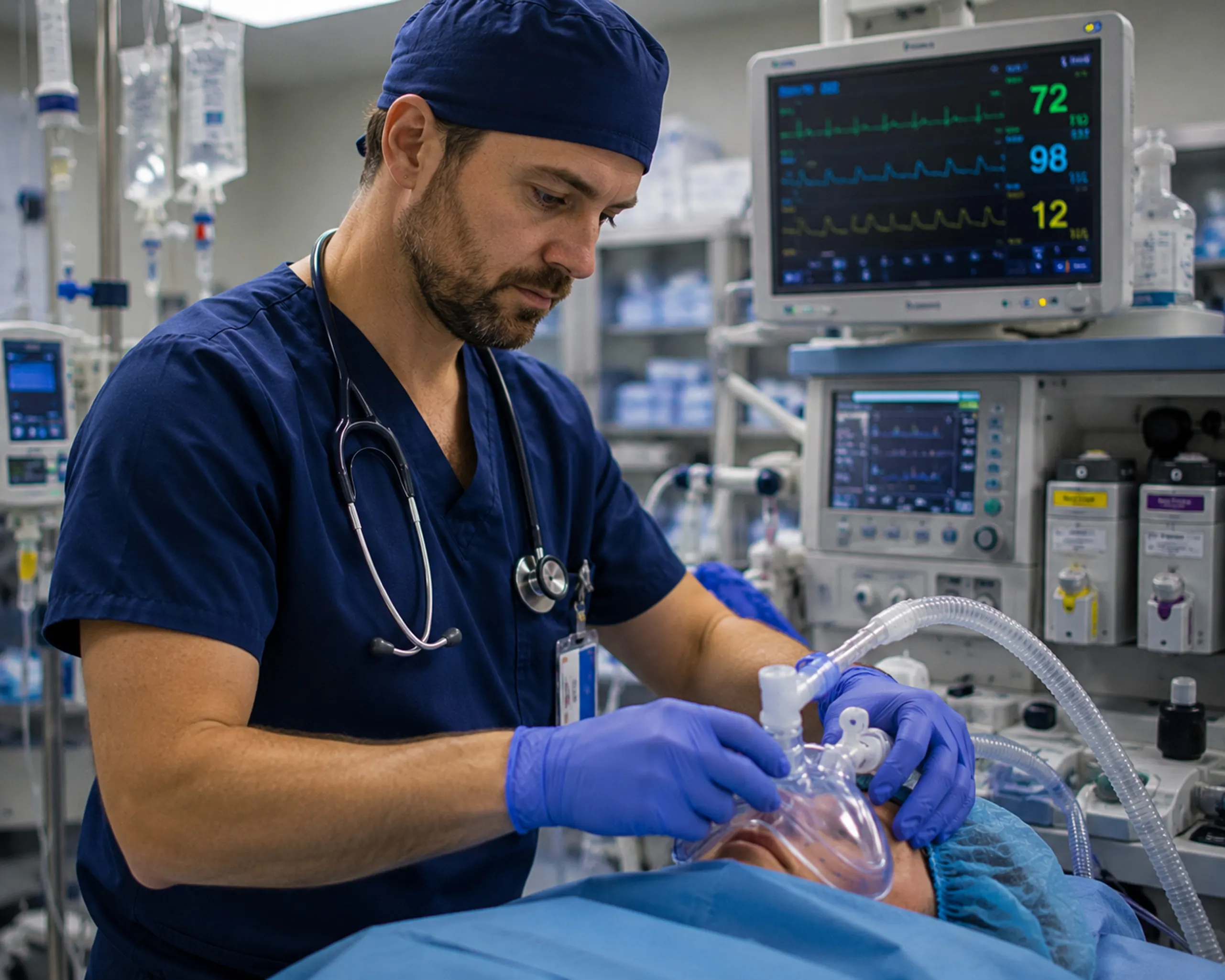 Nurse practitioner providing advanced patient care in a clinical setting